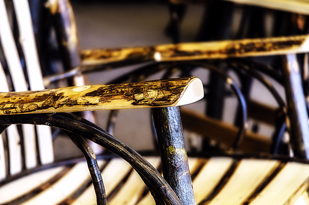 rustic wood chair detail